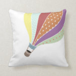 Retro Inspired Hot Air Balloon Pillow<br><div class="desc">A pillow featuring a  retro inspired illustration of a patterned hot air balloon.</div>