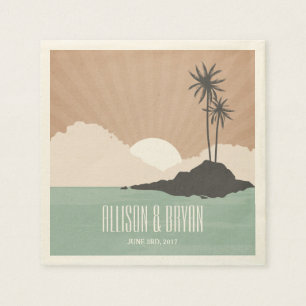 Retro Inspired Island Beach Wedding Napkins