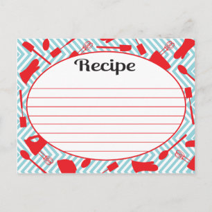 Retro inspired Kitchen utensil Recipe Cards