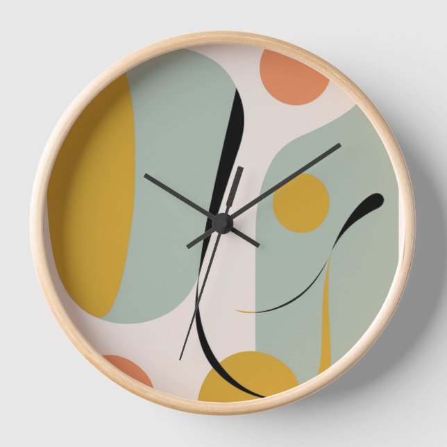 Retro-inspired modern abstract wall clock  (Front)