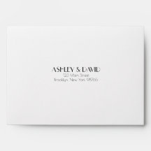 Retro Inspired Note Card Return Address Envelope