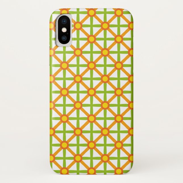 Retro Inspired Orange Green & Yellow Pattern Case-Mate iPhone Case (Back)