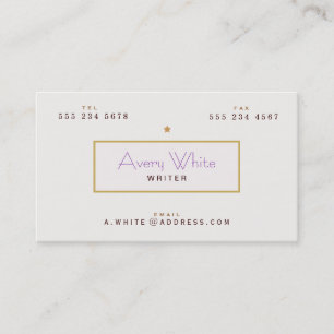 Retro Inspired Writer Business Card