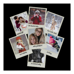 Retro Instant Film Frames Photo Collage Poster