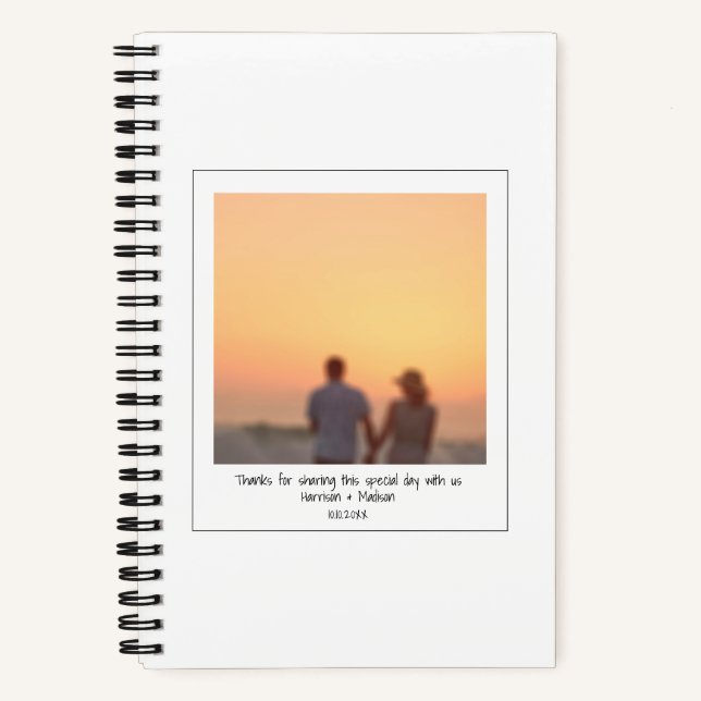 Retro instant photo couple friends names custom notebook (Front)