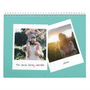Retro instant photo family calendar