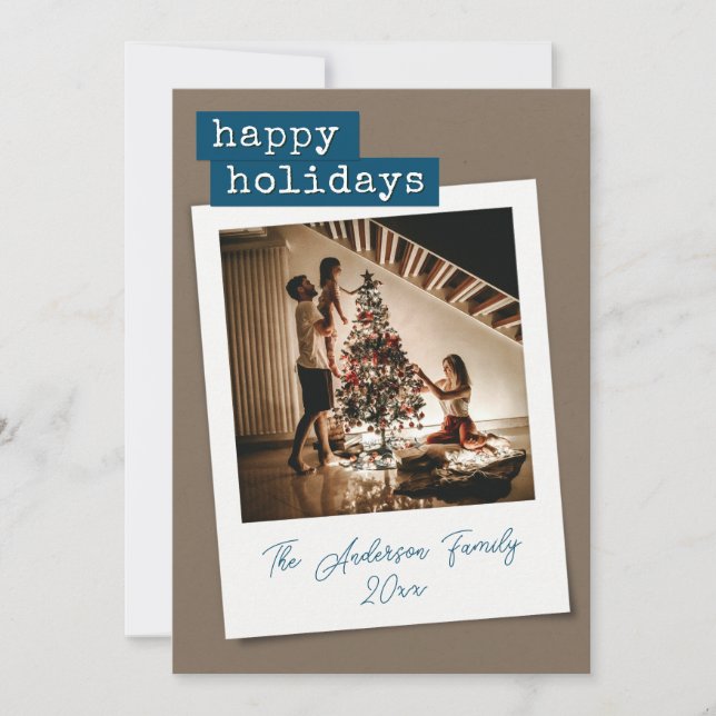 Retro Instant Photo Holiday Card (Front)