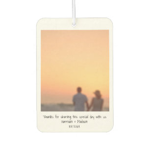 Retro instant photo names custom wedding favour car air freshener