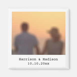 Retro instant photo names date custom magnet