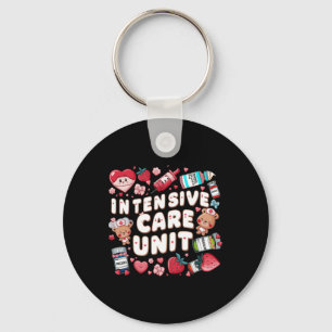 Retro Intensive Care Unit Nurse Tech Valentine Icu Key Ring