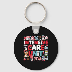 Retro Intensive Care Unit Nurse Tech Valentine Icu Key Ring