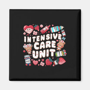 Retro Intensive Care Unit Nurse Tech Valentine Icu Magnet