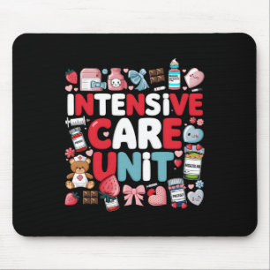 Retro Intensive Care Unit Nurse Tech Valentine Icu Mouse Pad