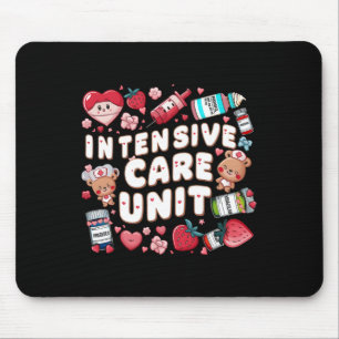 Retro Intensive Care Unit Nurse Tech Valentine Icu Mouse Pad