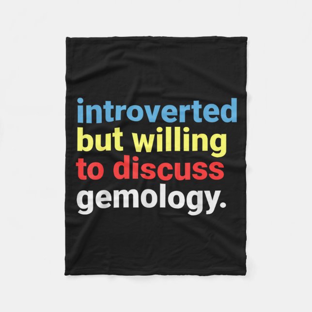 Retro Introverted But Gemology Lover Funny  Fleece Blanket (Front)
