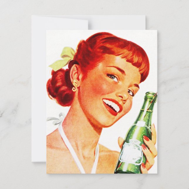 Retro Invitation CANADA DAY Party DRY SODA POP GAL (Front)