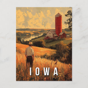 Retro Iowa Patriotic Spirit - Americana Heartland  Postcard