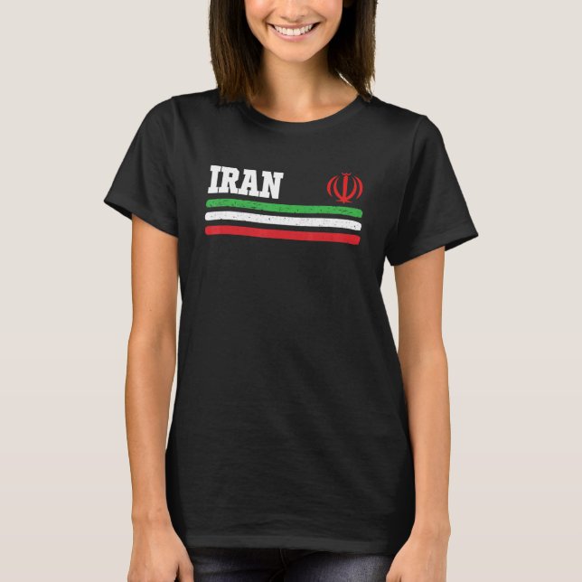 Retro Iranian Pride National Flag Of Iran T-Shirt (Front)