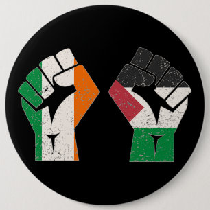 Retro Ireland Palestine Solidarity Fist revolution 6 Cm Round Badge