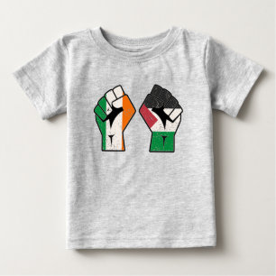 Retro Ireland Palestine Solidarity Fist revolution Baby T-Shirt