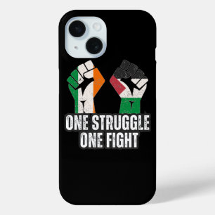 Retro Ireland Palestine Solidarity Fist revolution iPhone 15 Case