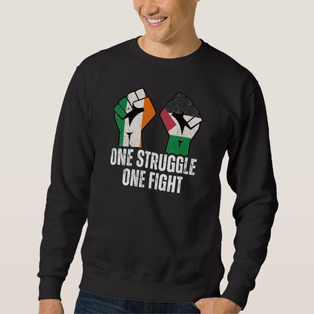 Retro Ireland Palestine Solidarity Fist revolution Sweatshirt (Front)