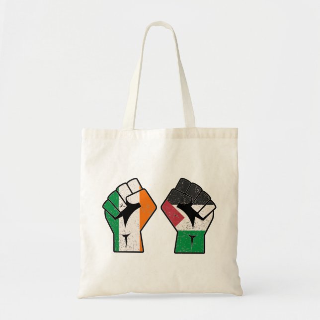 Retro Ireland Palestine Solidarity Fist revolution Tote Bag (Front)