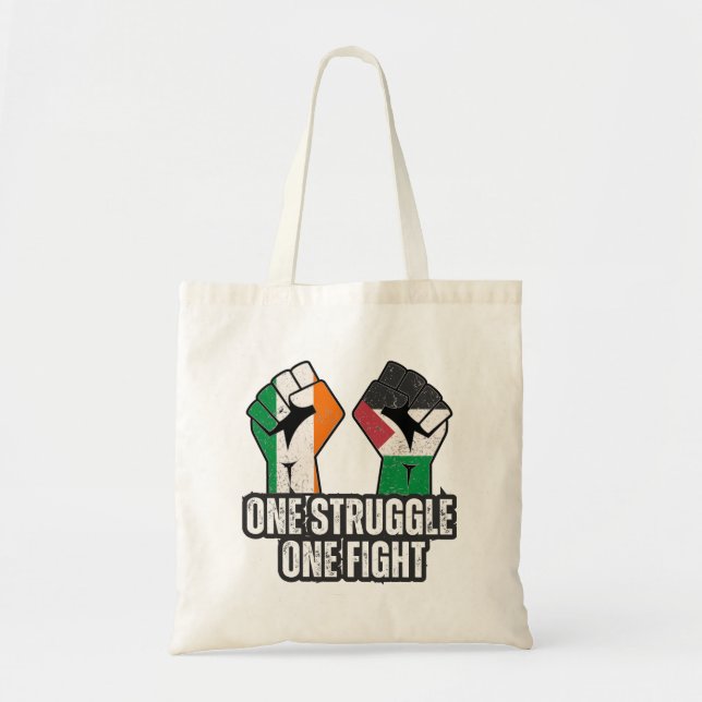 Retro Ireland Palestine Solidarity Fist revolution Tote Bag (Front)