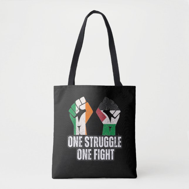 Retro Ireland Palestine Solidarity Fist revolution Tote Bag (Front)