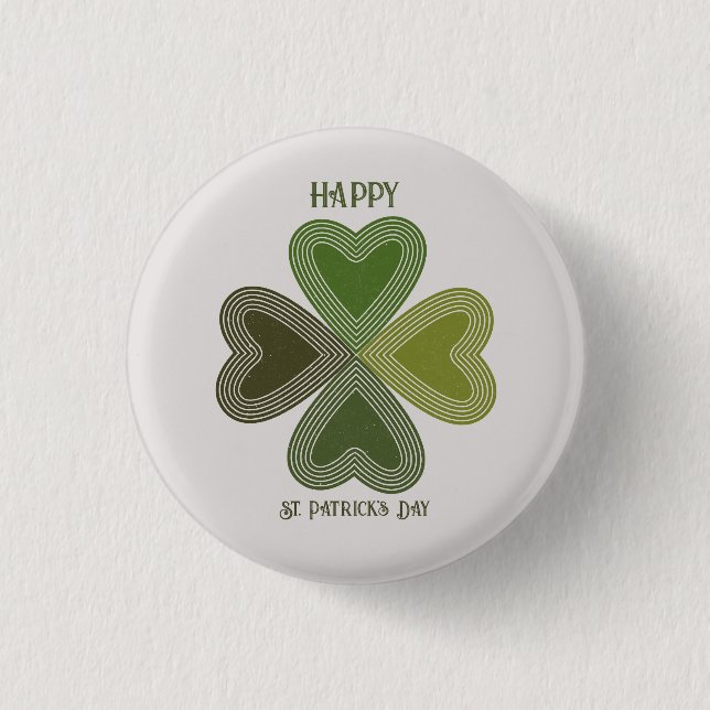 Retro Irish Celtic Shamrock St Patrick's Day  3 Cm Round Badge (Front)