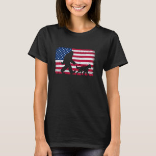 Retro Irish Setter 4th of July US American Flag Pa T-Shirt