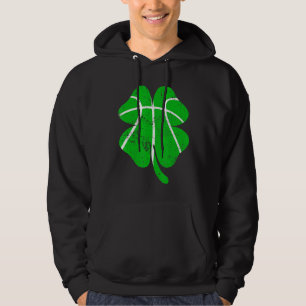 Retro Irish Shamrock Basketball Sports  St Patrick Hoodie