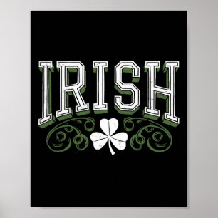Retro Irish Shamrock Saint Patricks Day For Men Wo Poster