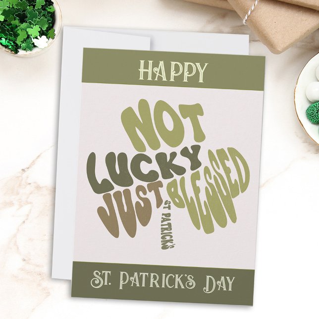 Retro Irish Shamrock St Patrick's Day Word Art  Holiday Card (Creator Uploaded)