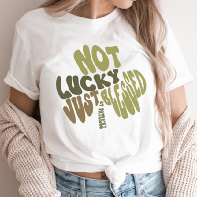 Retro Irish Shamrock St Patrick's Day Word Art  T-Shirt (Creator Uploaded)