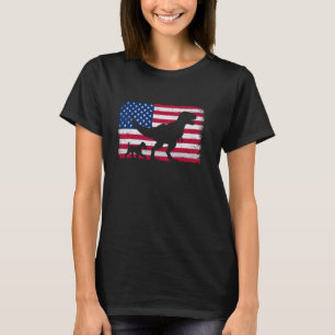 Retro Irish Terrier 4th of July US American Flag P T-Shirt