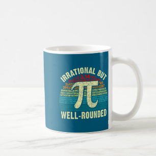 Retro irrational but rounded day math geeks & coffee mug