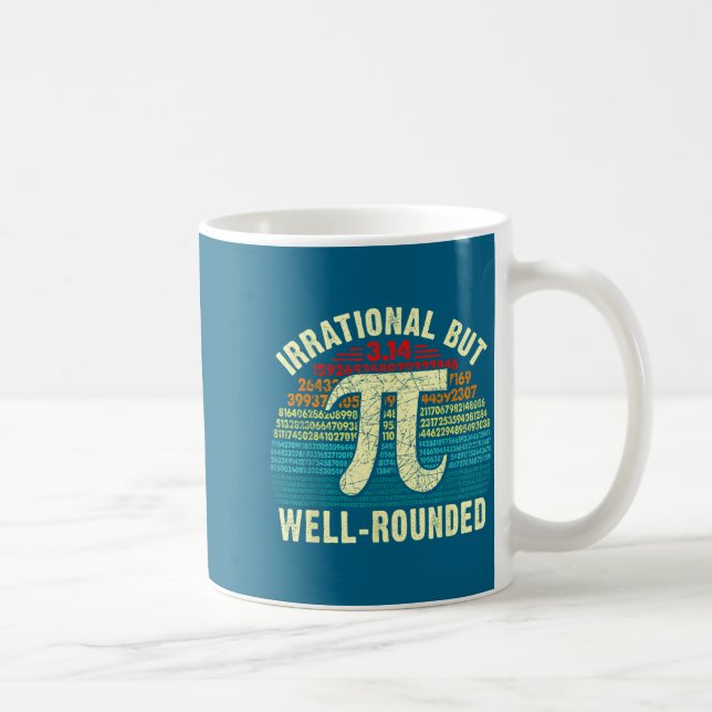 Retro irrational but rounded day math geeks &amp; coffee mug (Right)