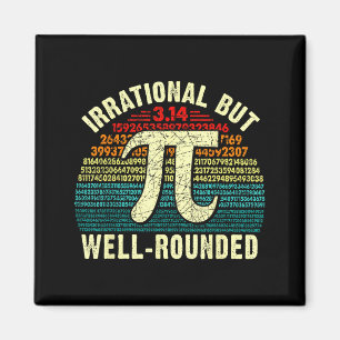 Retro irrational but rounded day math geeks & magnet