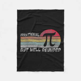 Retro Irrational But Well Rounded Funny Pi Day Mat Fleece Blanket