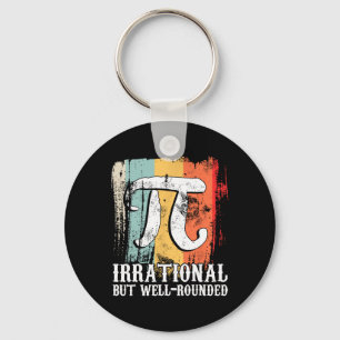 Retro Irrational But Well Rounded Pi Day Celebrati Key Ring