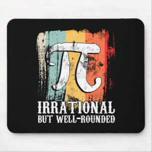 Retro Irrational But Well Rounded Pi Day Celebrati Mouse Pad