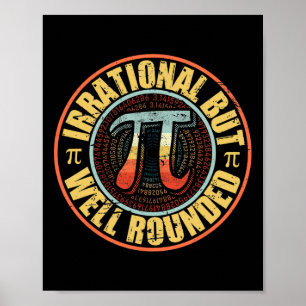 Retro Irrational But Well Rounded Pi Day Vintage M Poster