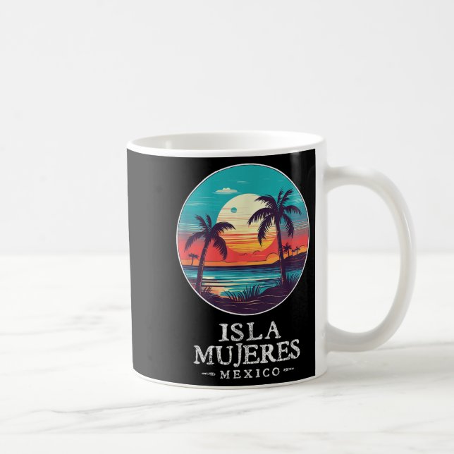 Retro Isla Mujeres Mexico Beach Sunset Souvenir Me Coffee Mug (Right)