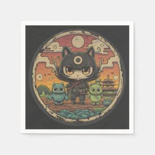 Retro Island Pals: Ninja Cat Crew Napkin