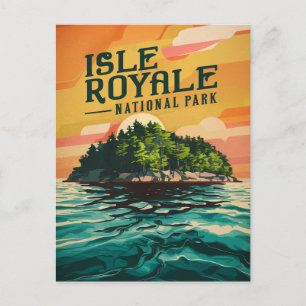 Retro Isle Royale National Park Poster Holiday Postcard
