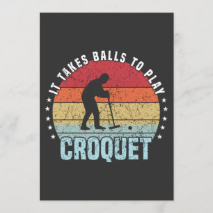 Retro It Takes Balls To Play Croquet Invitation