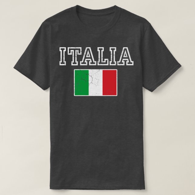 Retro Italia Flag Italian Italy Italiano T-Shirt (Design Front)