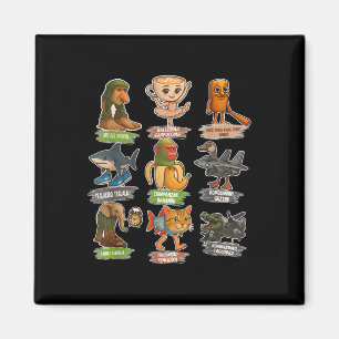 Retro Italian Brainrot Meme Funny All Brainrot Ani Magnet