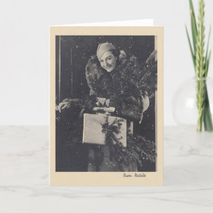 Retro Italian Buon Natale Christmas Card